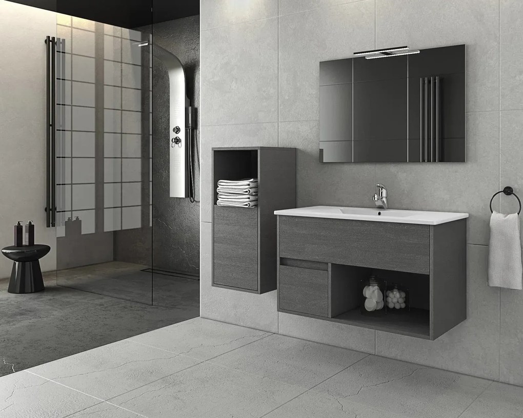 Висяща колона за баня Drop Sorrento-графит-Наляво