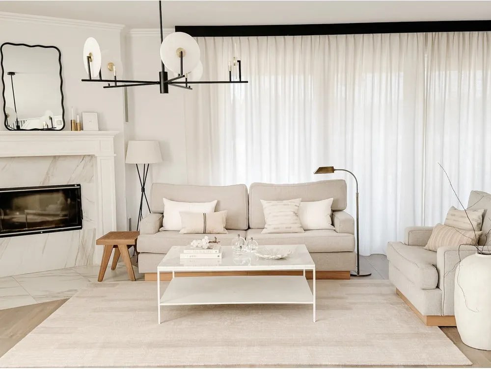 Бежов вълнен килим 133x190 cm Agnus Brush Lines – Agnella