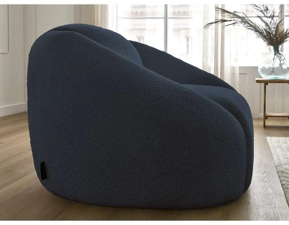 Тъмносиньо кресло от букле Tina – Bobochic Paris