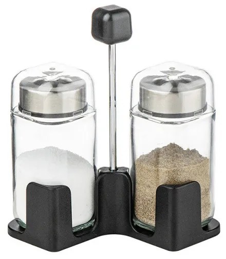 Солници комплект Luigi Ferrero Rome FR-7902R, 100 мл, 3 части, Стойка, Неръждаема стомана, Прозрачен/инокс