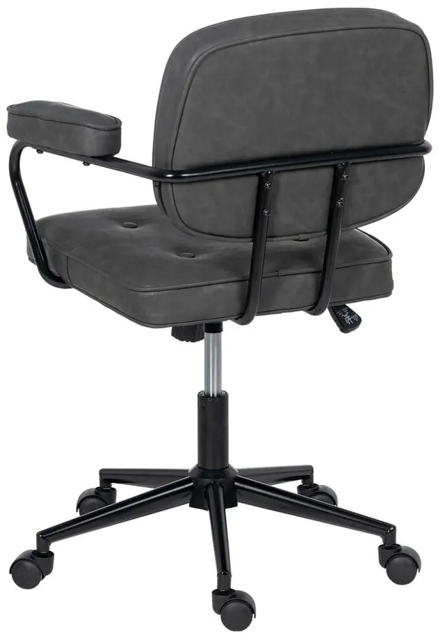 Антрацитен офис стол от имитация на кожа – Ixia