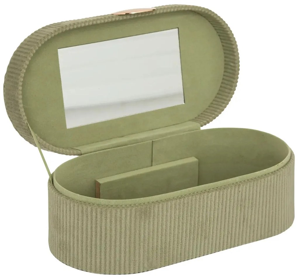 Кутия за съхранение atmosphera Enya, 25 cm, Велур - Зелен