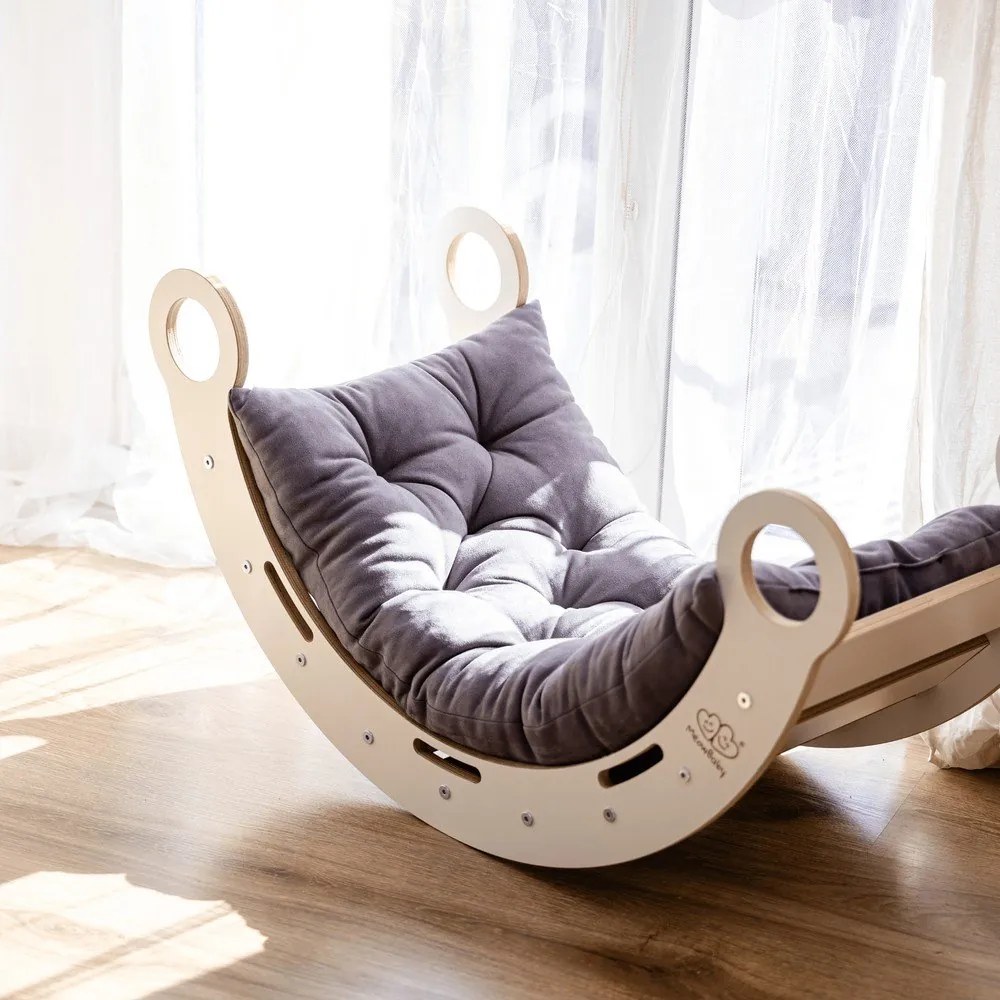 Розова/естествена люлка от масивен бор 39x75x38 cm Montessori – Meowbaby