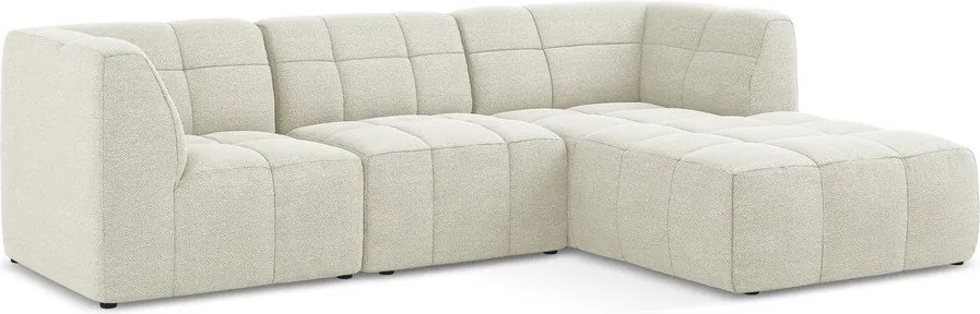 Бежов ъглов диван от прежда с примки от букле (десен ъгъл) Aloha – Makamii