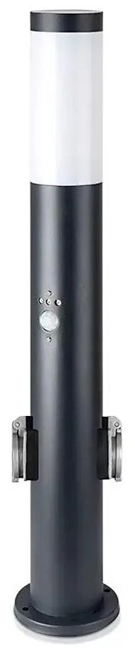Екстериорна лампа със сензор и 2 гнезда 1xE27/60W/230V IP44 60 см антрацит
