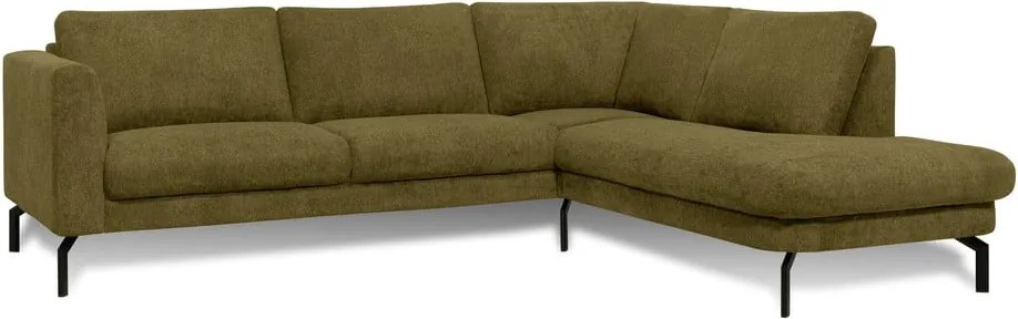 Ъглов диван в цвят горчица (десен ъгъл) Gomero – Scandic