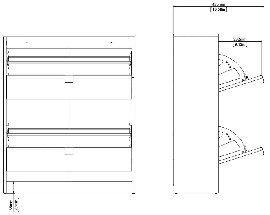 Черна накланяща се стойка за обувки Shoes – Tvilum
