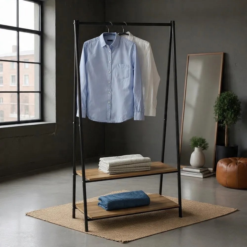 Свободностоящ стелаж за дрехи с рафтове - 80 x 40 x 160 cm