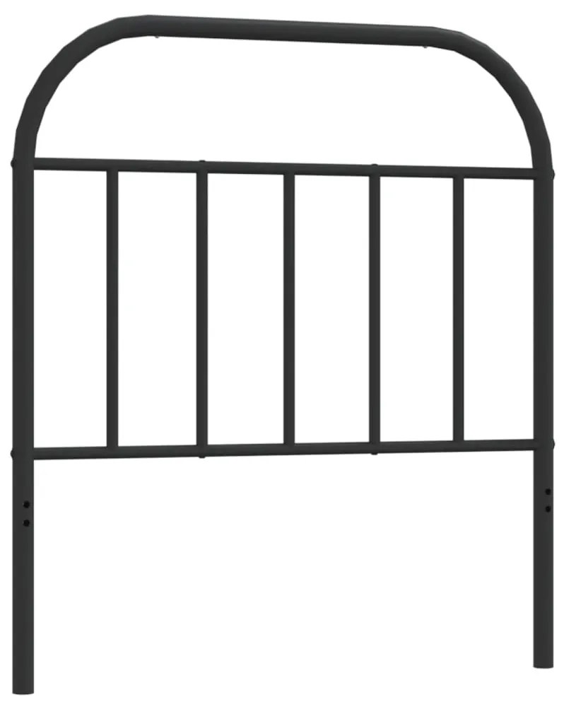 353663 vidaXL Метална резервна табла за легло, черна, 90 см
