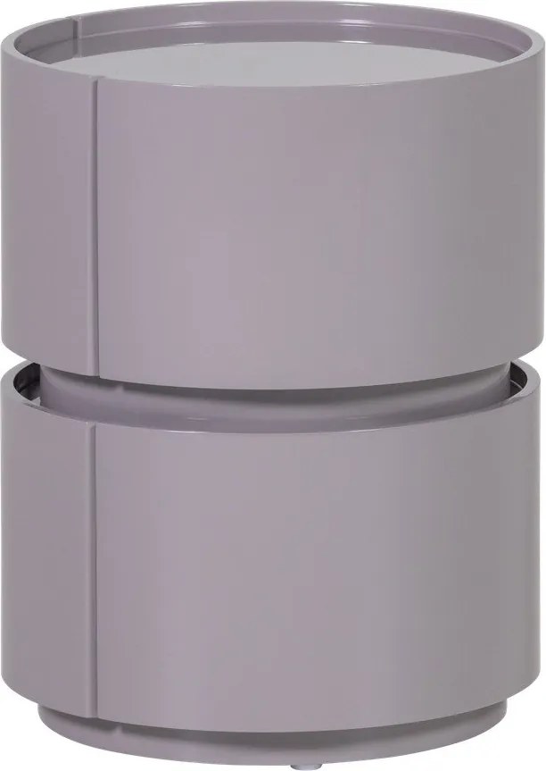 Светлосиво гланцово нощно шкафче Lunex – WOOOD