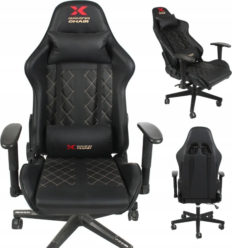 Геймърски стол Xgaming Xcom2 - черен и златист