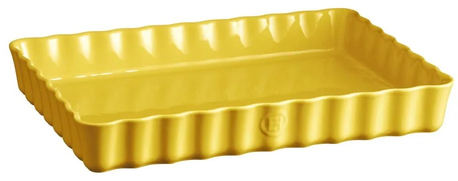 Жълта керамична форма за торта, 24 x 34 cm - Emile Henry
