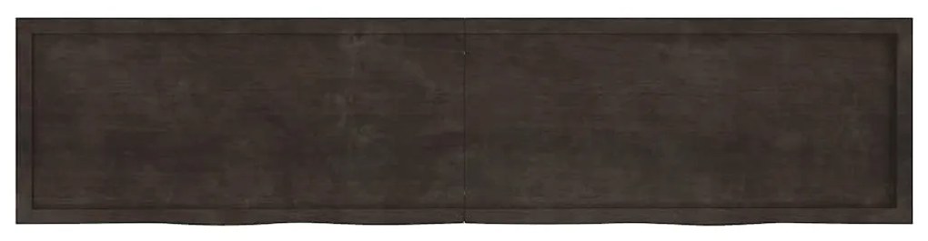 3156466 vidaXL Плот за маса тъмнокафяв 220x50x(2-4) см обработен масивен дъб