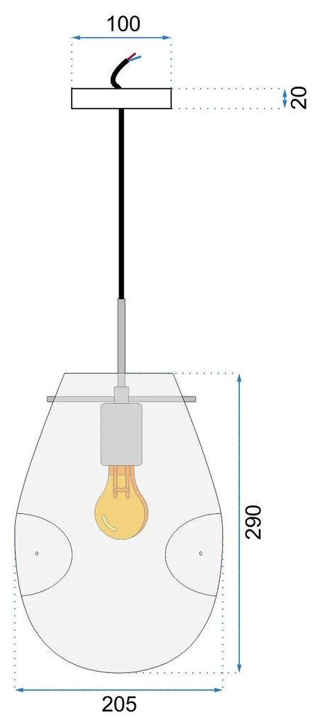 Пендел СТЪКЛЕНА APP328-1CP Amber