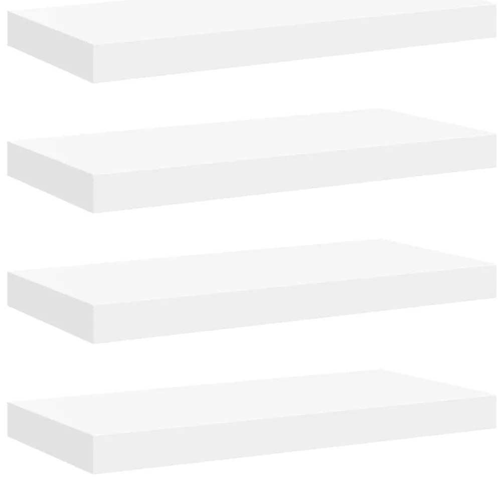 323810 vidaXL Окачени стенни рафтове, 4 бр, бели, 50x23x3,8 см, МДФ