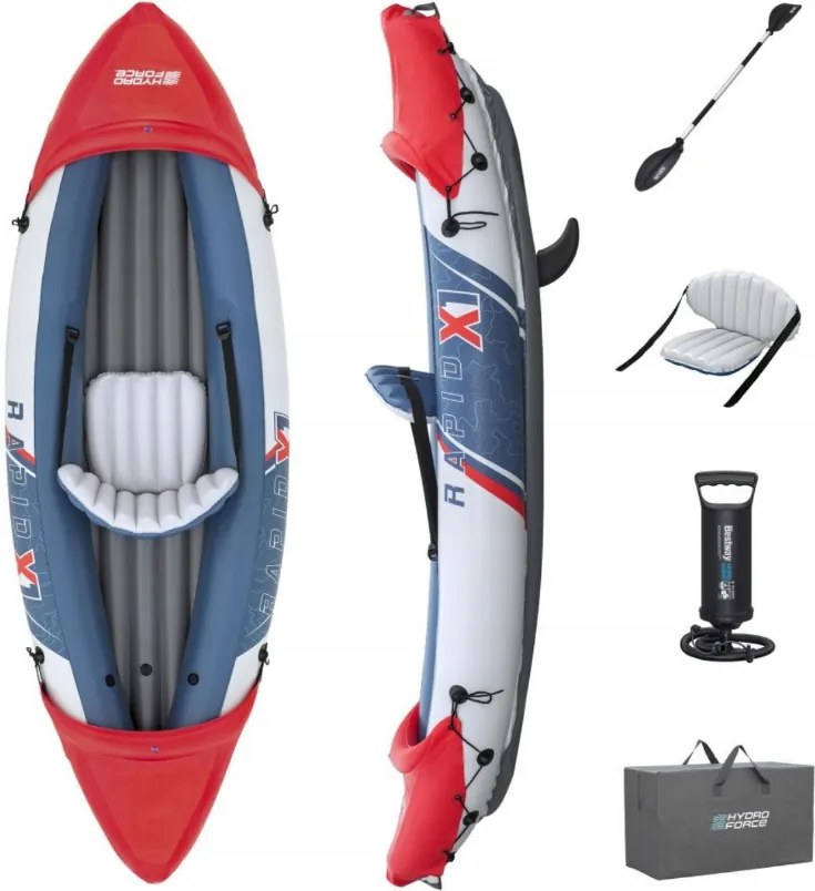 Надуваем едноместен каяк Bestway Rapid X1 65176