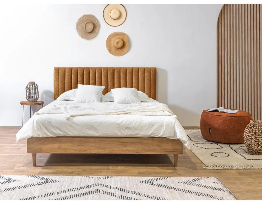 Двойно легло с решетка 180x200 cm в меден/естествен цвят Oceane - Bobochic Paris