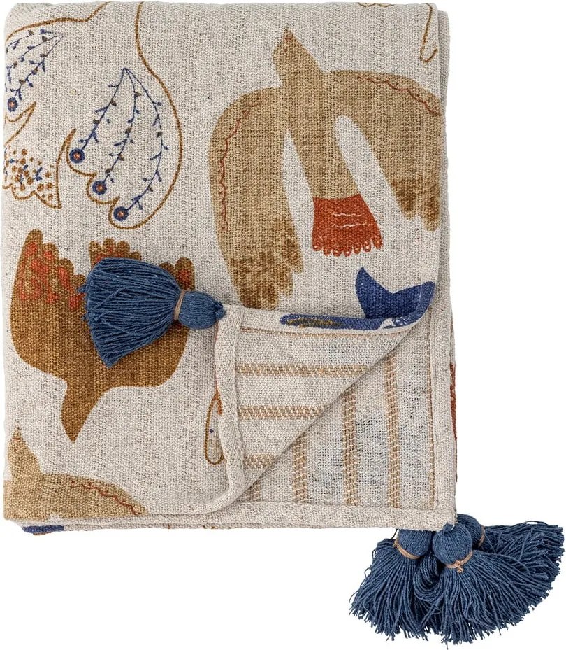 Кафяво одеяло от рециклиран памук 130x160 cm Anniversary – Bloomingville