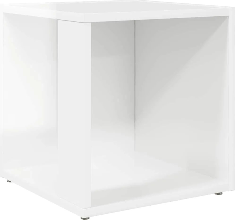 809014 vidaXL Странична маса, бял гланц, 33x33x34,5 см, ПДЧ