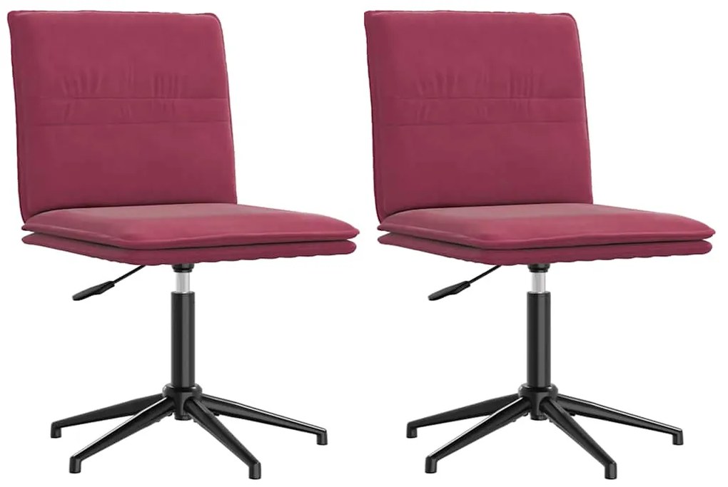 3315372 vidaXL Трапезни столове, 2 бр, виненочервени, кадифе