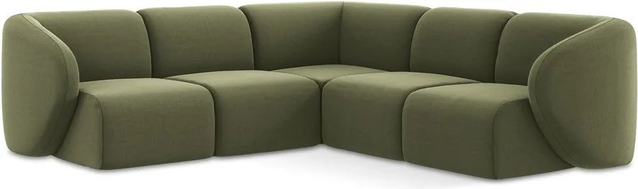 Зелен кадифен ъглов диван Lani – Makamii