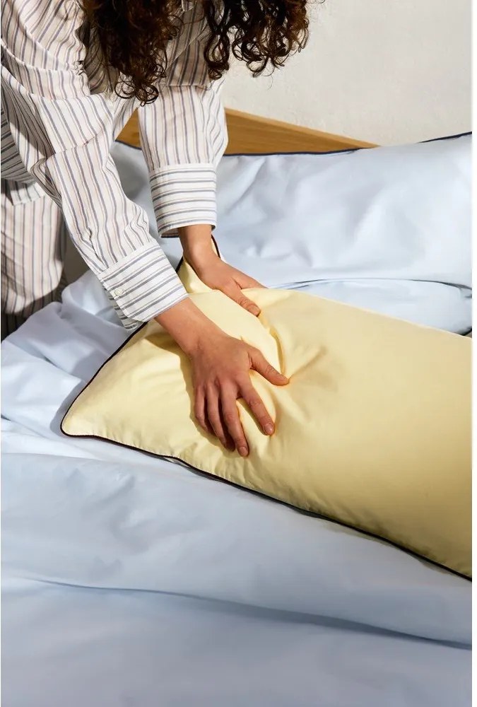 Жълт двоен чаршаф за завивка от памучен сатен 200x200 cm Oba – noo.ma