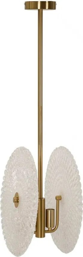 Висящо осветително тяло в златист цвят със стъклен абажур Glass – Mauro Ferretti