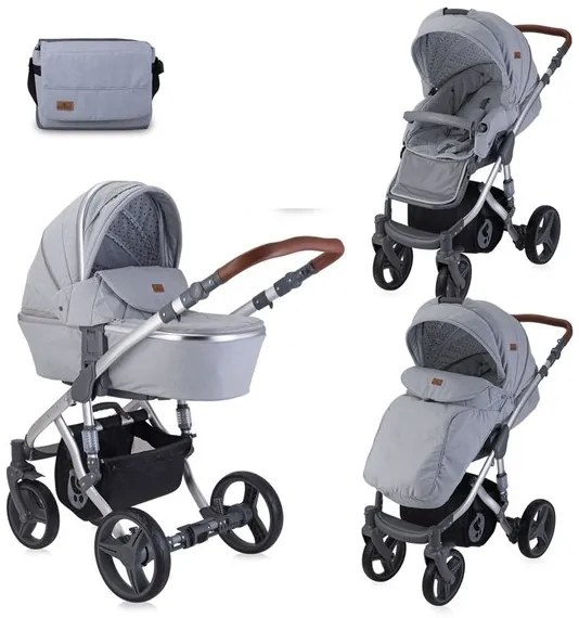 Детска комбинирана количка RIMINI LORELLI - Grey&Black DOTS