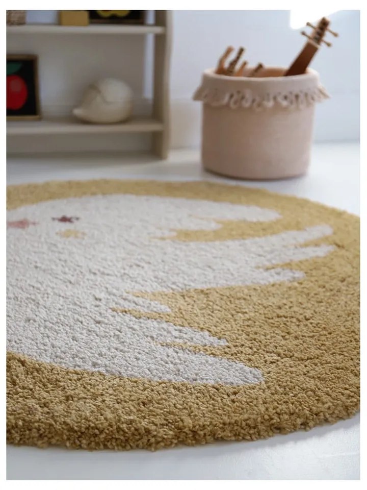 Детски килим в цвят жълта охра ø120 cm Bohemian Bird Miel – Nattiot