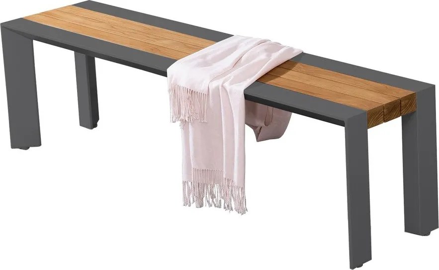 Тъмносива метална градинска пейка Silea – Garden Pleasure