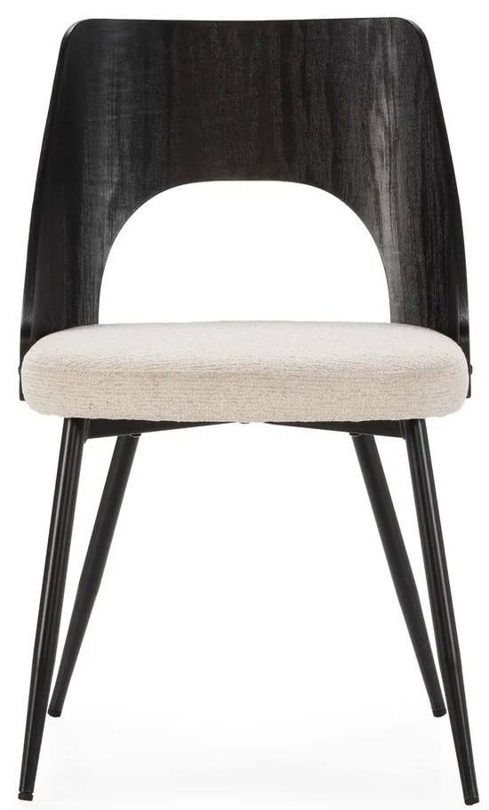 Черни/кремави тапицирани трапезни столове в комплект 2 бр. Gilda – MOME