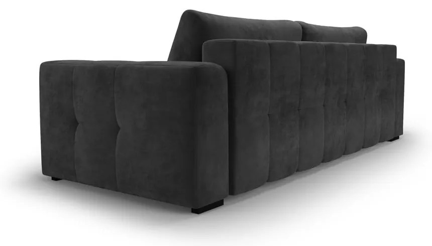 Тъмно сив кадифен разтегателен диван Luca - Milo Casa