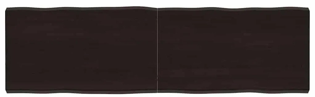 364028 vidaXL Плот за маса тъмнокафяв 140x40x(2-4) см обработен масивен дъб