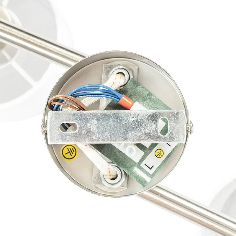 Стъклен таванен прожектор с бял абажур 4-светлина регулируем - Hetta