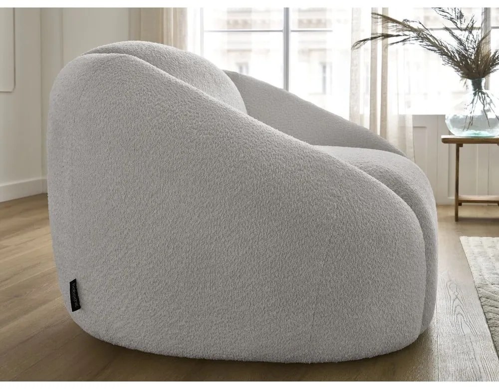 Светлосиво кресло от букле Tina – Bobochic Paris