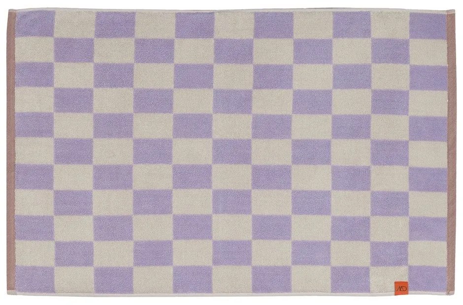 Светложълто-лилав килим за баня от органичен памук 50x80 cm Retro – Mette Ditmer Denmark