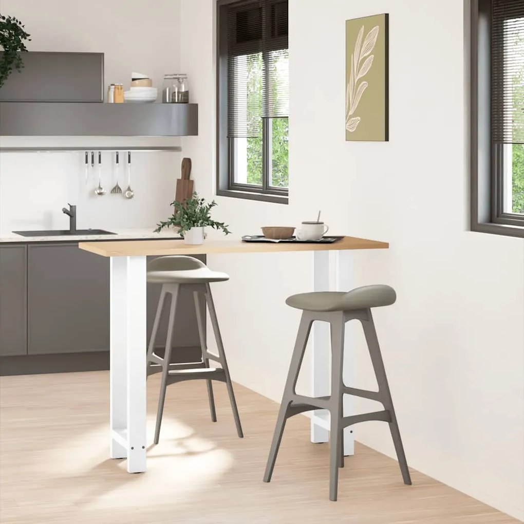 4013337 vidaXL Крака за бар маса, бели, 2 бр., 40 x (100-101) см, стомана