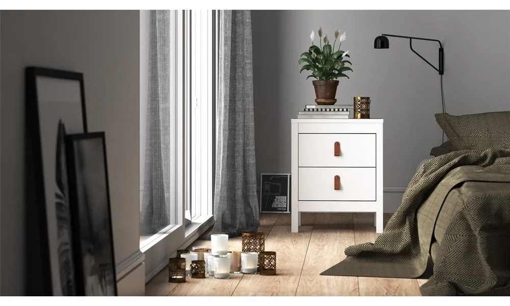 Бяло нощно шкафче Madrid - Tvilum