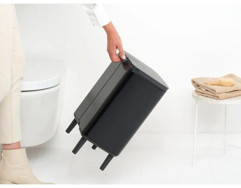 Кош за боклук Brabantia Bo Small Hi 1006649, 12 л, Плавно и безшумно отваряне, Противоплъзгаща основа, Черен