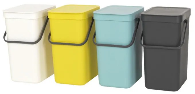 Кош за разделно събиране на боклук Brabantia Sort&Go 647670, 12 л, Дръжка, Възможност за стенен монтаж, Тъмносив