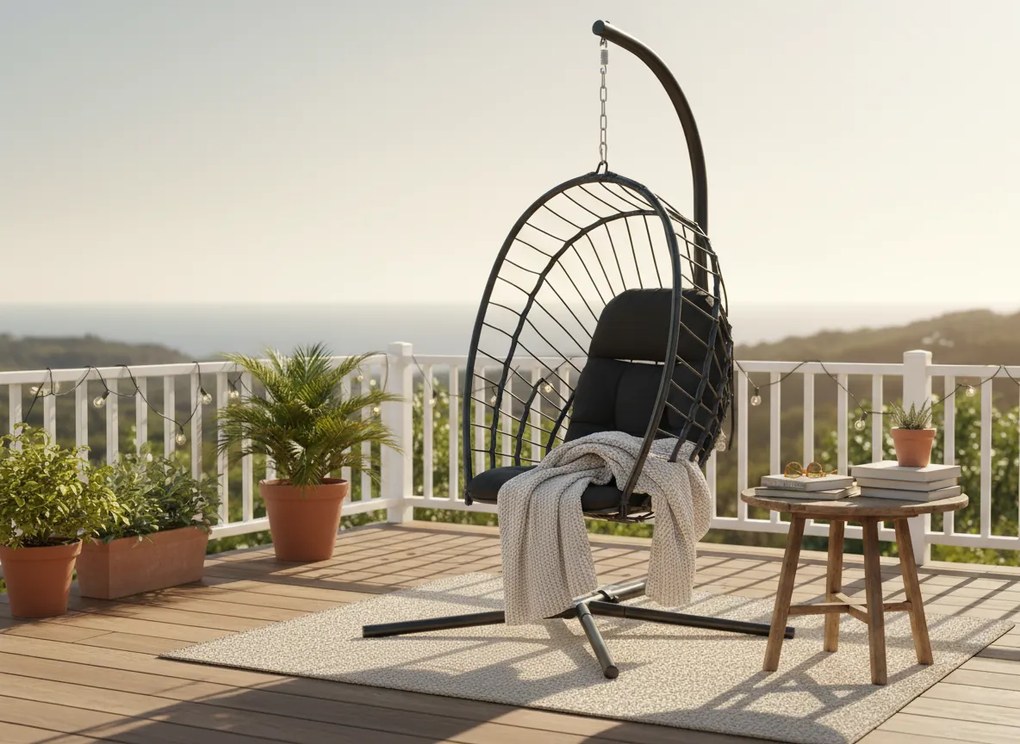 Висящ фотьойл Fold-черен