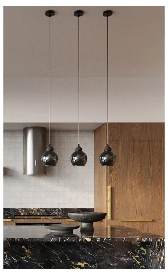 Черно висящо осветително тяло ø 15 cm Grande - Sollux