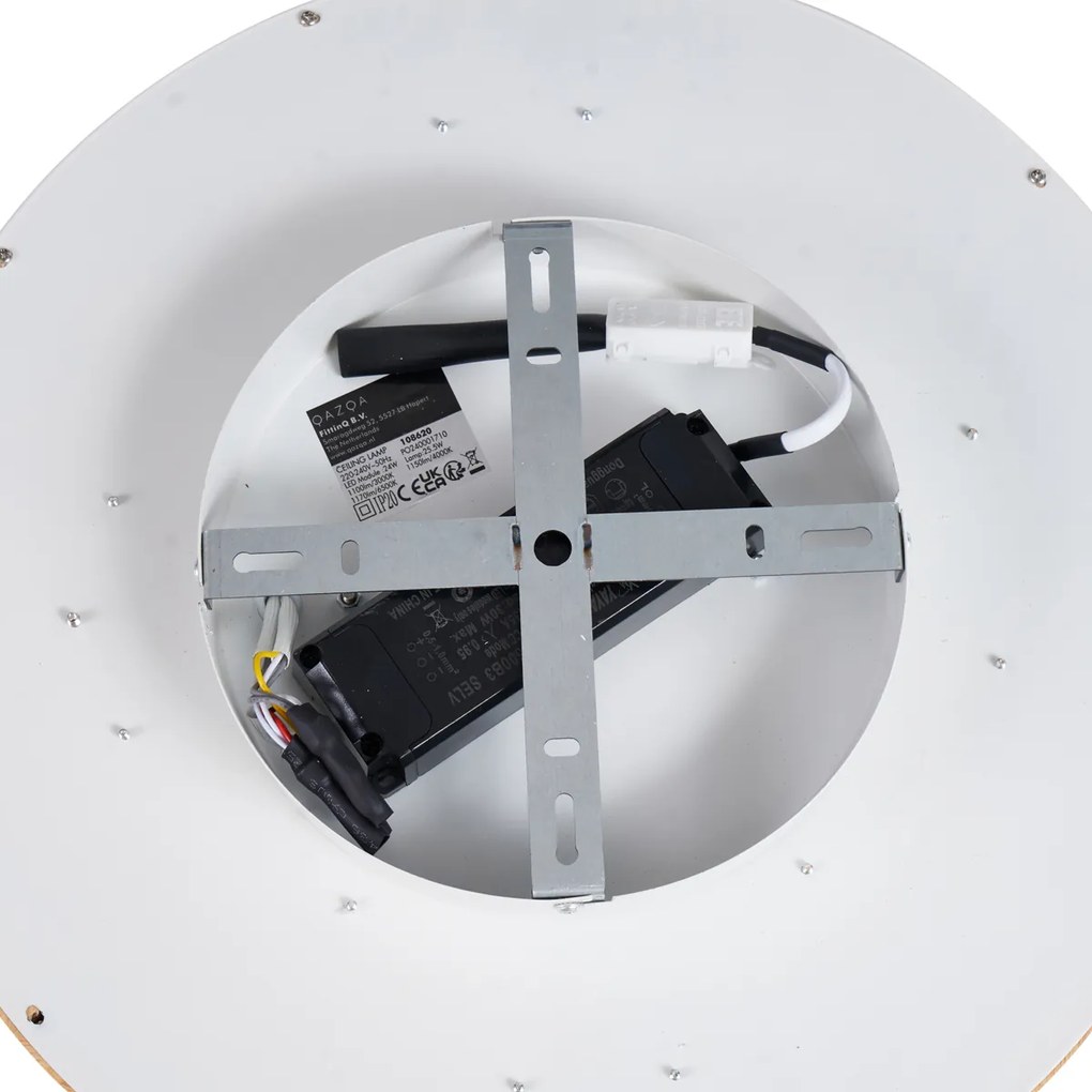 Скандинавска таванна лампа дърво 40 см вкл. LED димируема - Pecker