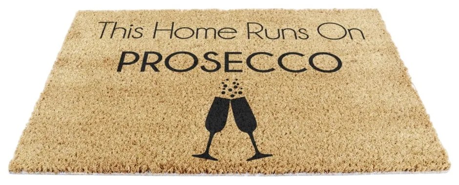 Изтривалка от кокосови влакна 40x60 cm This Home Runs On Prosecco – Artsy Doormats