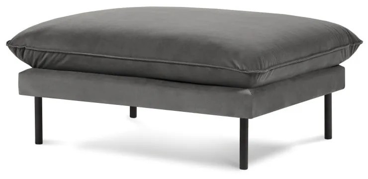 Отоман от тъмносиво кадифено, 100 x 80 cm Vienna - Cosmopolitan Design