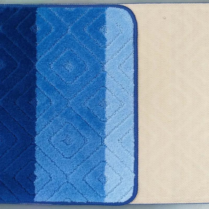 Комплект сини килими за баня 50 cm x 80 cm + 40 cm x 50 cm