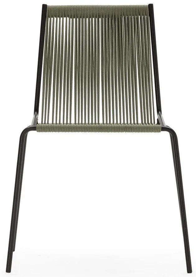 Зелени метални трапезни столове в комплект за подреждане 2 бр. Emily – Marckeric