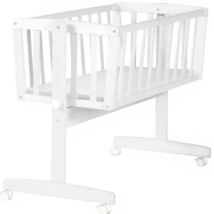 Бяла люлка 40x90 cm на колелца – Roba