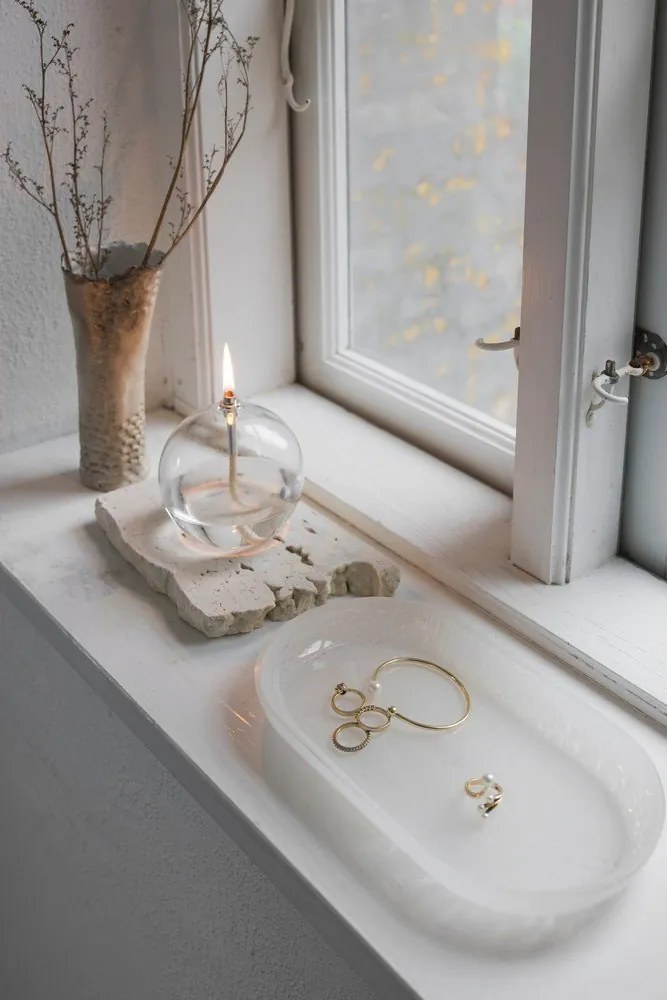 Стъклен декоративен поднос 14x25,5 cm Opal – Mette Ditmer Denmark