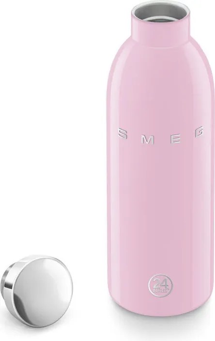 Термо бутилка SMEG Clima 50's Style WBF01PK, 500 мл, Херметично затваряне, Двустенна, Неръждаема стомана 18/8, Розов